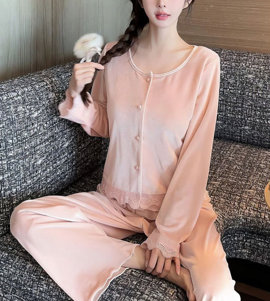 بيجامة 3 قطع قطيفة